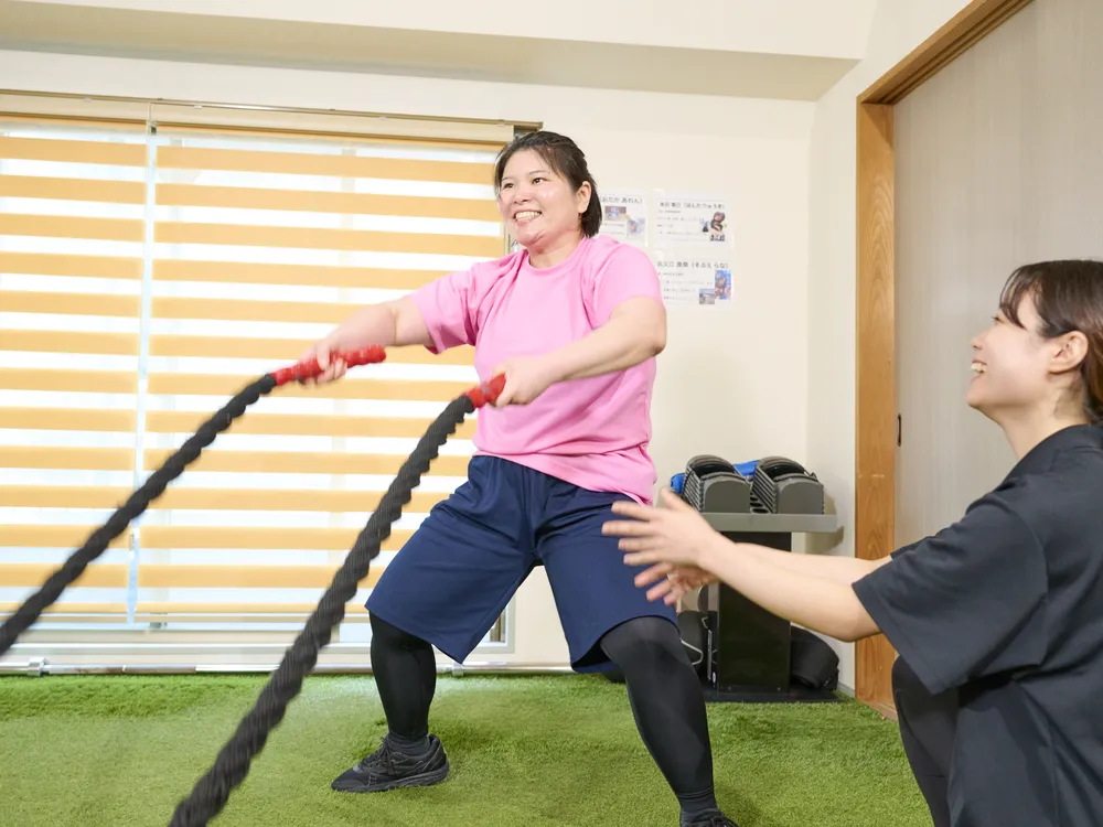 完全個室でマンツーマン指導を受けている様子